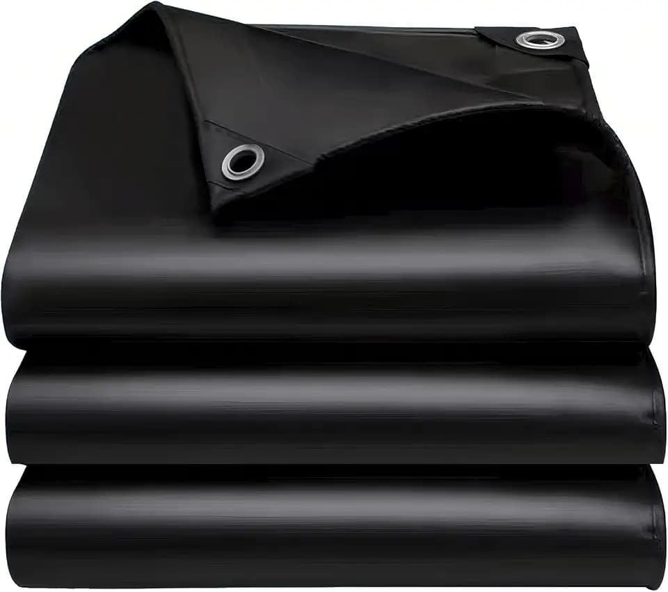 10x12FT Tarps Heavy Duty Waterproof, Large Heavy Duty Tarps with Grommets Reinforced Edges, UV Resistant, Tear&Fade Resistant, 16 Mil Cover for Camping Patio Roof Boat Outdoor, Black