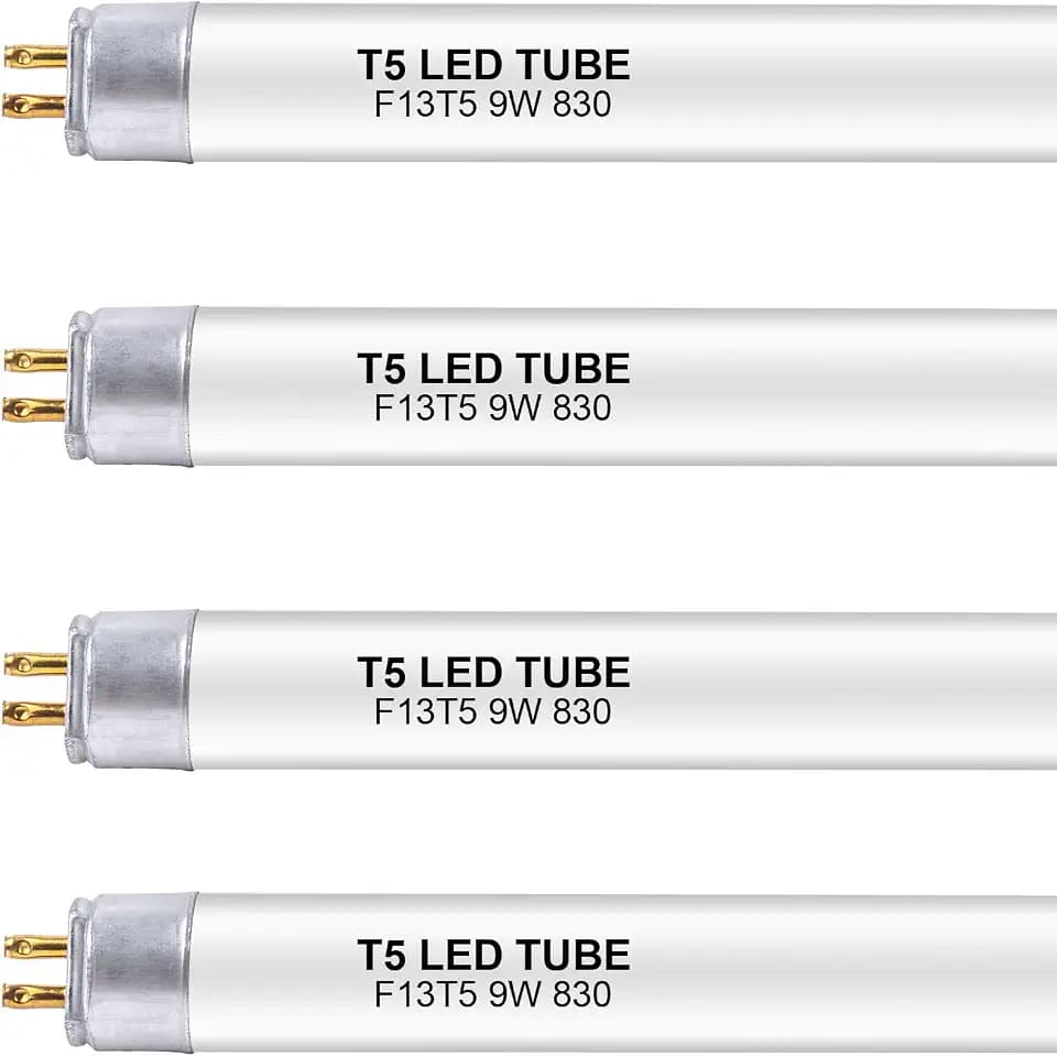 21 Inch F13T5/WW LED Replacement Bulbs, 3000K Warm White, T5 LED 9 Watts Replace Fluorescent Bulb with LED, Replacement Tube for Counter and Cabinet Fixture, 4 Pack
