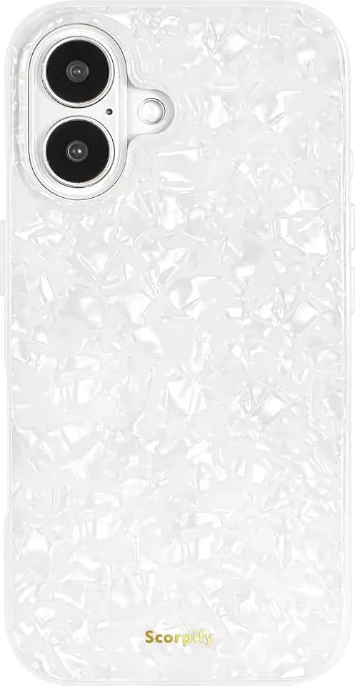 SCORPIFY Schutzhülle für iPhone 11 [kompatibel mit MagSafe] mit weißem Perlen-Design, niedliche, klare, magnetische Handyhülle, für Damen, Mädchen und Männer, schlanker Bumper mit