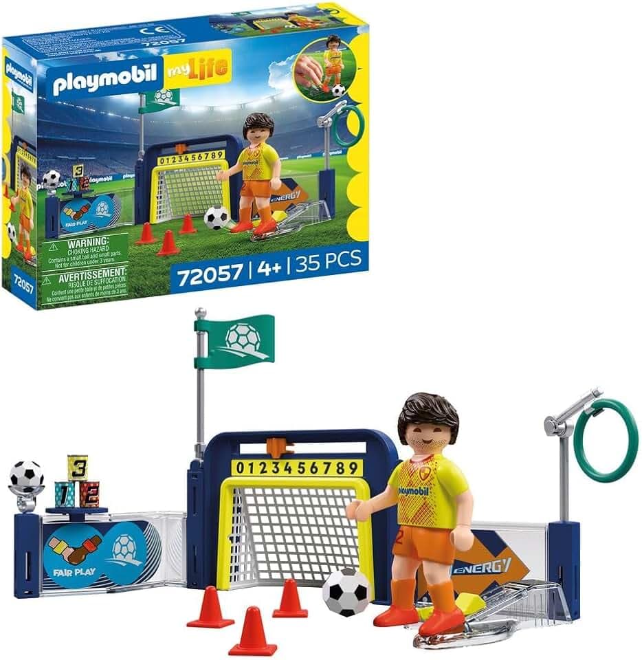 PLAYMOBIL | My Life | Fussball-Trainingsstation | Trainingsplatz mit Torwand und Schussmechanik | Fussball Spielzeug ab 4 Jahren | 72057
