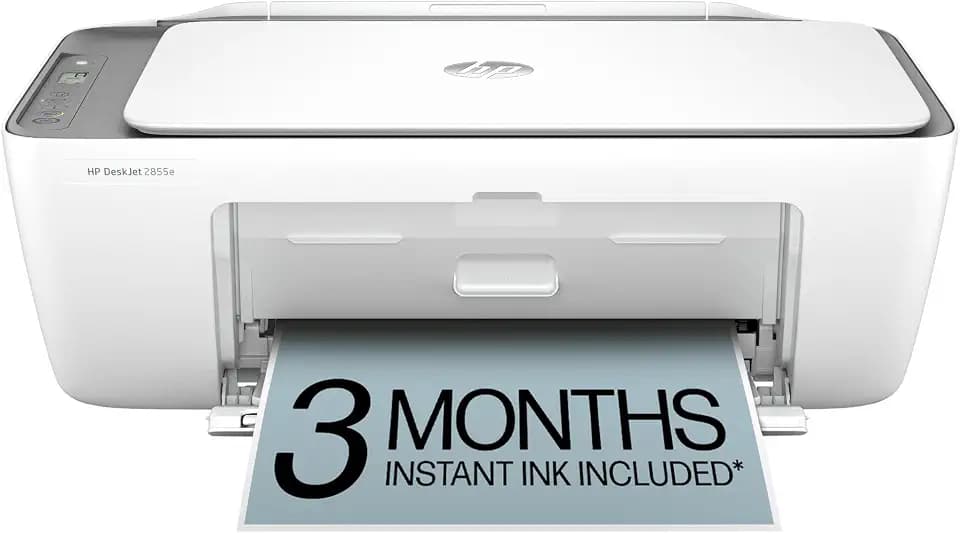 HP DeskJet 2855e Wireless All-in-One Color Inkjet Printer, Scanner, Copier, Best-for-home, 3 month Instant Ink trial included. This printer is only 2.4 ghz capable. (588S5A)