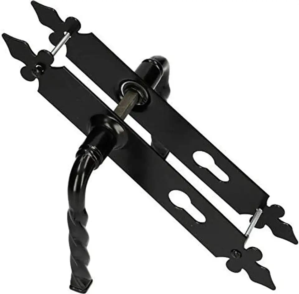 KOTARBAU® Türdrücker 90 mm PZ Türgriff Türbeschlag Türklinke Drückergarnitur Dekorativ Schwarz Universal Innen Außenbereich Schmiedeeisen Rostabweisend