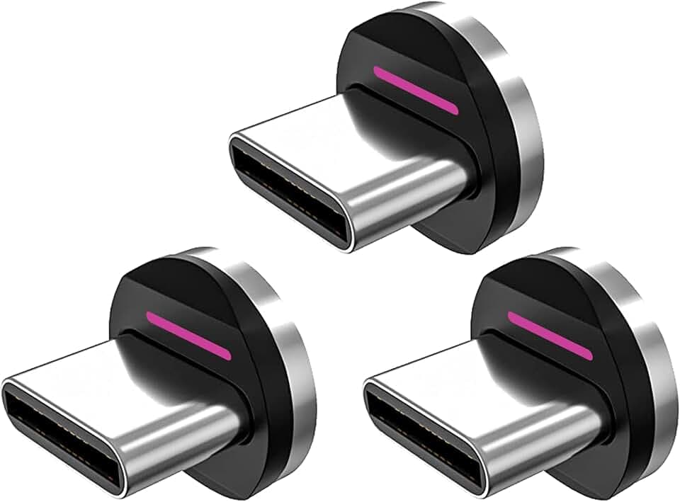 Statik 360 Pro Magnetic Connectors Tips for Fast Charging - Only Compatible with Statik360 Pro Magnet Phone Charger Cable - 3-Pack Includes Type USB C Magnetic Adapter - Compatible with USB C Devices