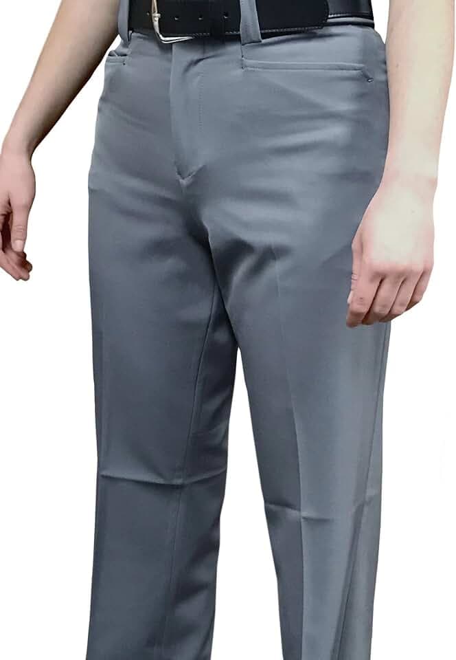 Smitty | BBS-399 | 4-Way Stretch | Womens Baseball Umpire Flat Front Combo Pants | Heather Grey | Elite Official's Choice! (6)
