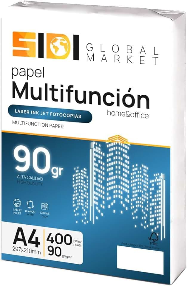 A4-Papier, 90 g, Druckerpapier, Packung für Schule, Arbeit oder Privatgebrauch, A4-Blätter für Kopierer und Mehrzweck, extra weiß – SIDI (400 h, 90 g)