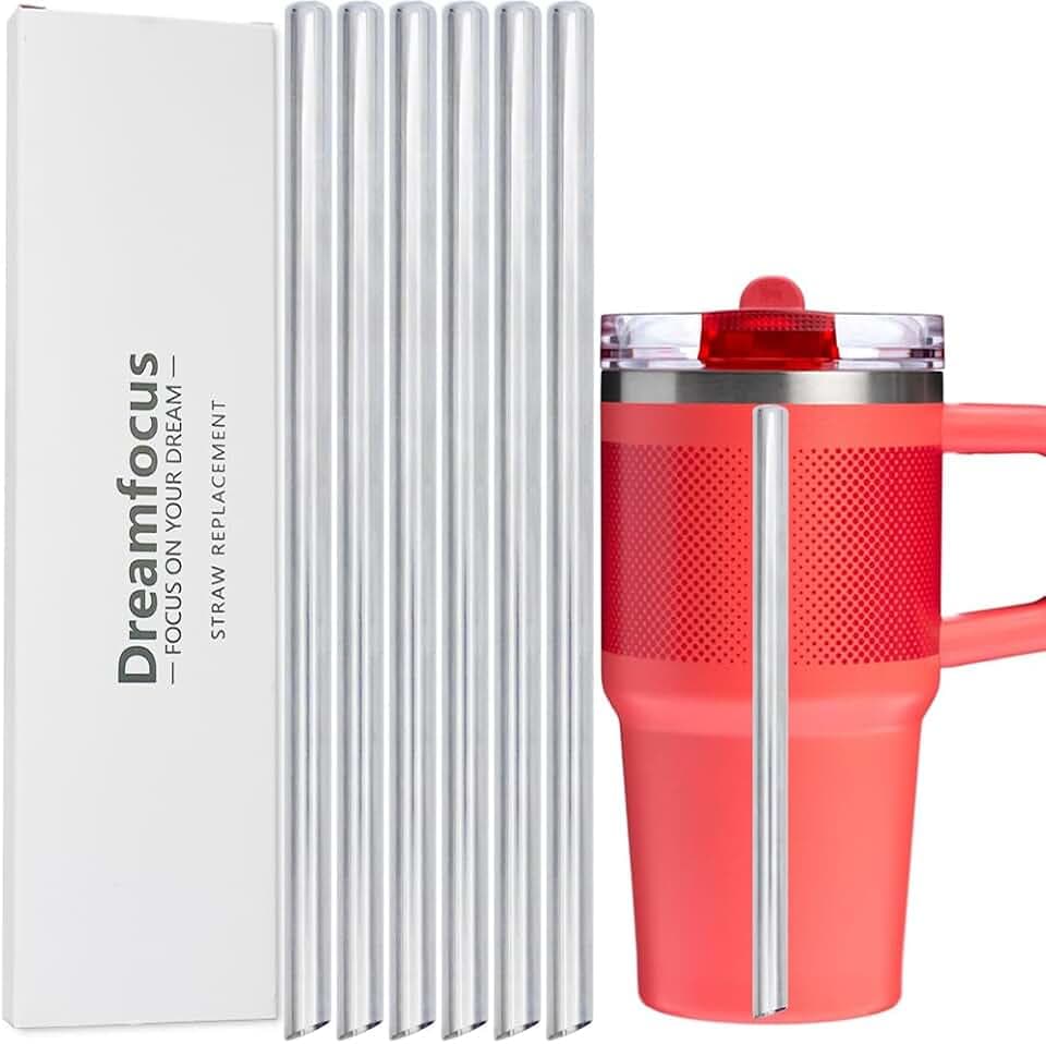 Dreamfocus Metal Straw Replacement Stainless Steel for Stanley Quencher ProTour Flip Straw Tumbler 20 oz