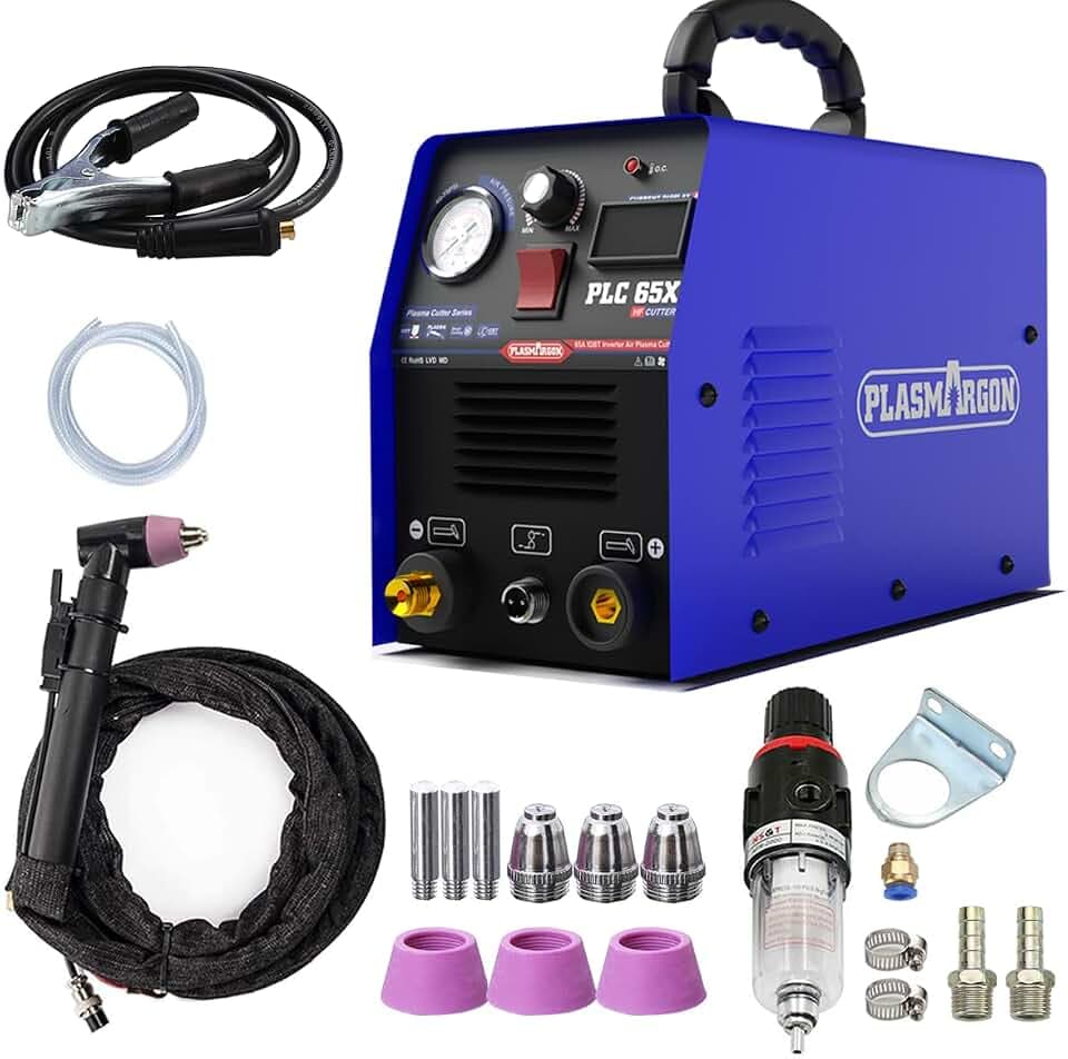 Plasma Cutter 65A Plasma Cutting Machine 65Amp Dual Voltage 110V 220V IGBT Technology 3/5" Clean Cut PLC65