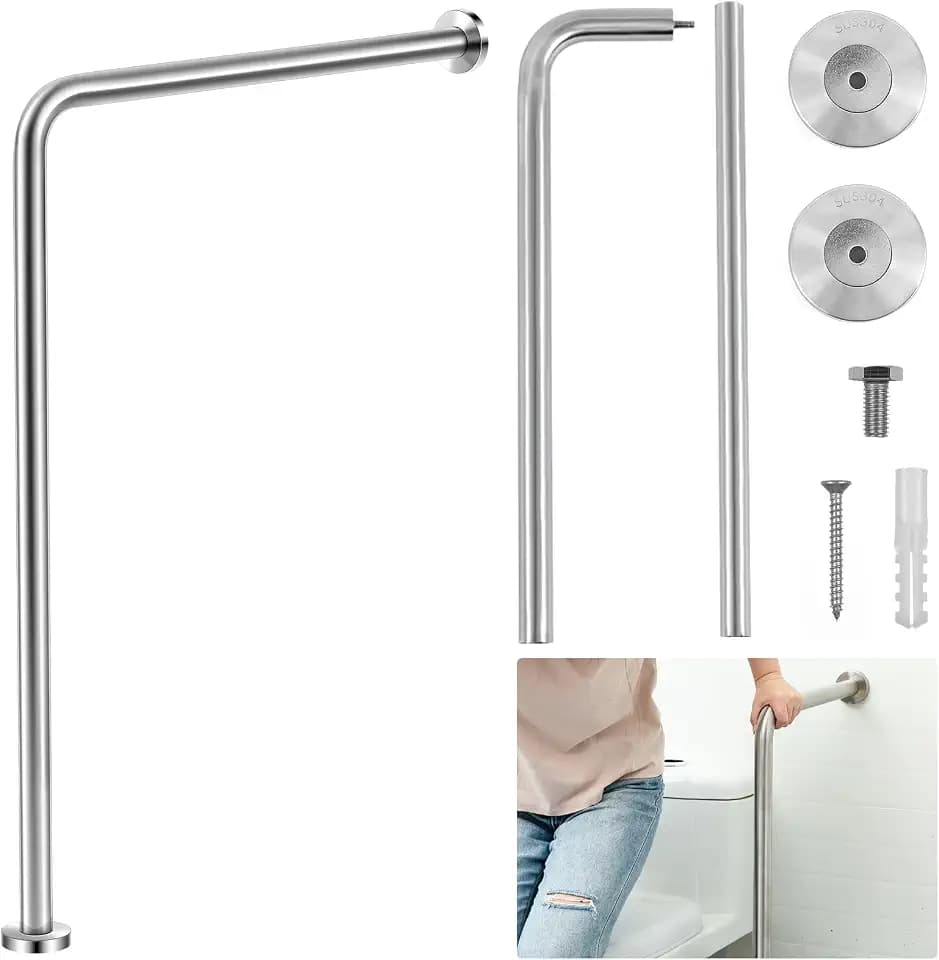 1 Pack Wall to Floor Safety Grab Bar, 33X 24 Inch, L Style