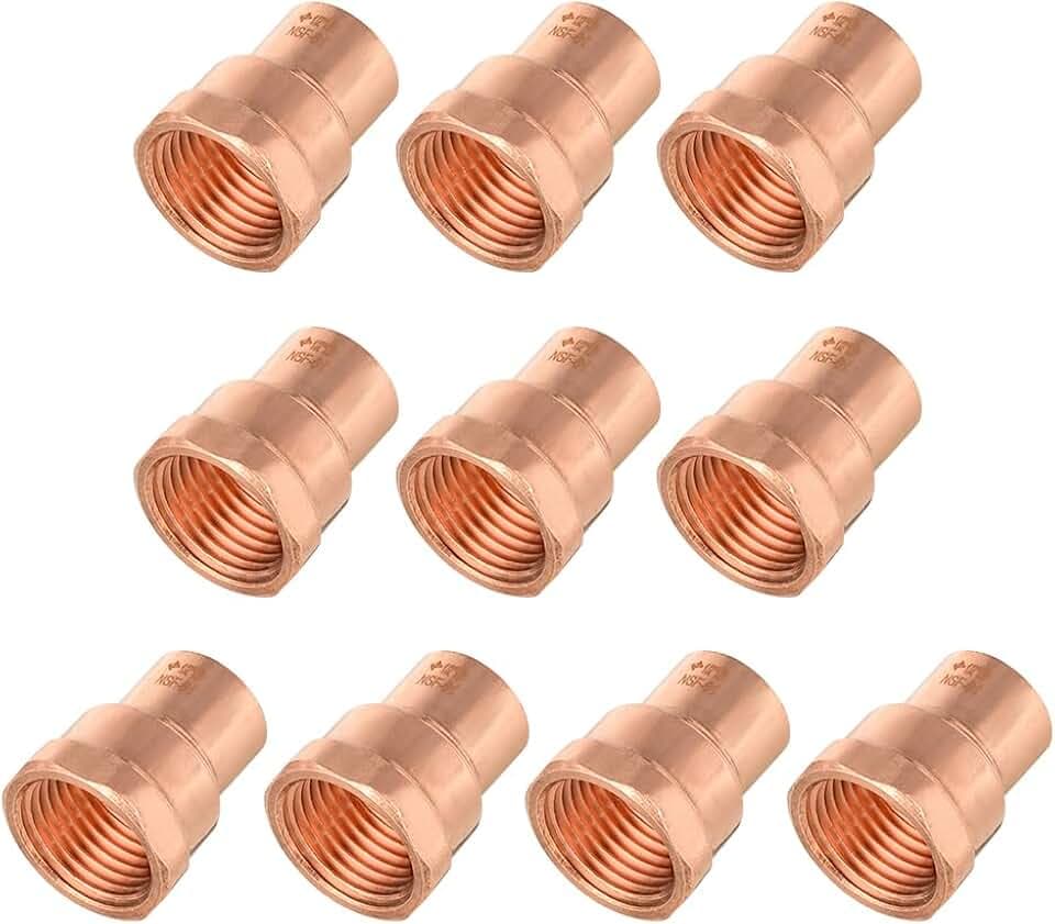 10 Piece EFIELD 1/2-Inch C x FNPT Copper Female Adapter