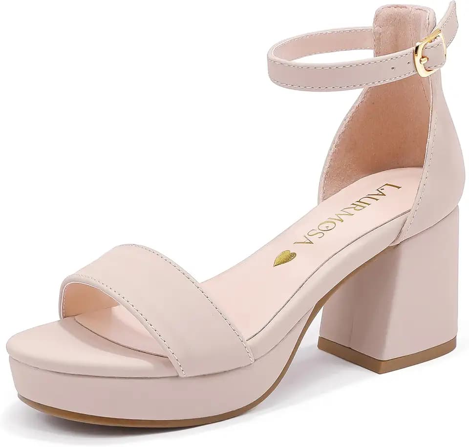 LAURMOSA High Heels for Kids Platform Girls Dress Shoes Flower Girl Shoes