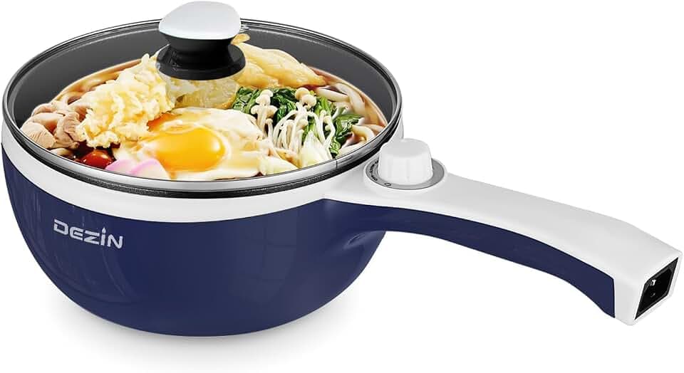 Dezin Electric Pot, 1.5L Non-Stick Portable Hot Pot Electric Upgraded, 700W