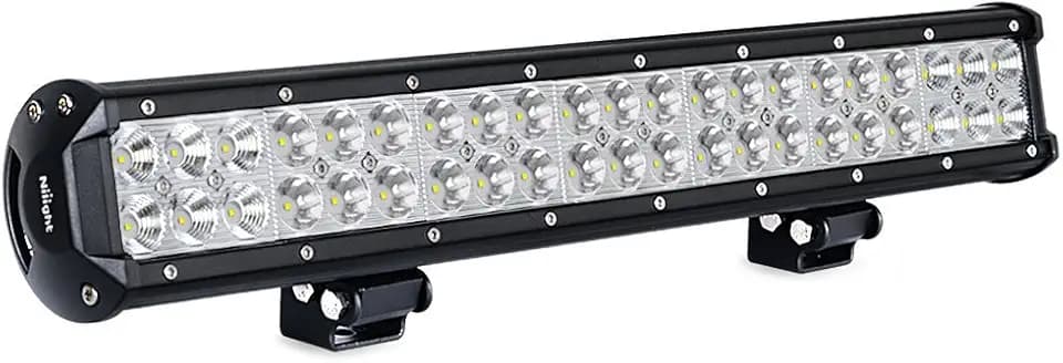 Nilight LED Light Bar 20 Inch 126w Spot Flood Combo Led Bar Off Road Lights 4wd 4x4 Utv Sand Rail Atv Suv Motorcycle Trailer Train Mining Truck,2 Years Warranty