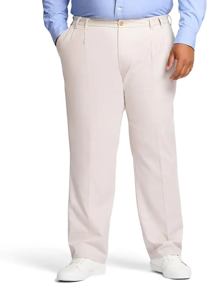 Izod Men's Big and Tall Performance Stretch Pleated Pant
