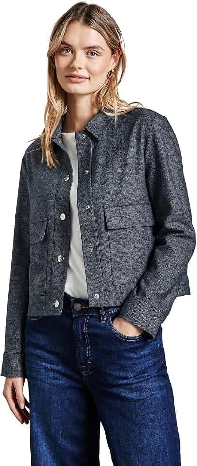 Street One Damen Cropped Melange-Look Jacke