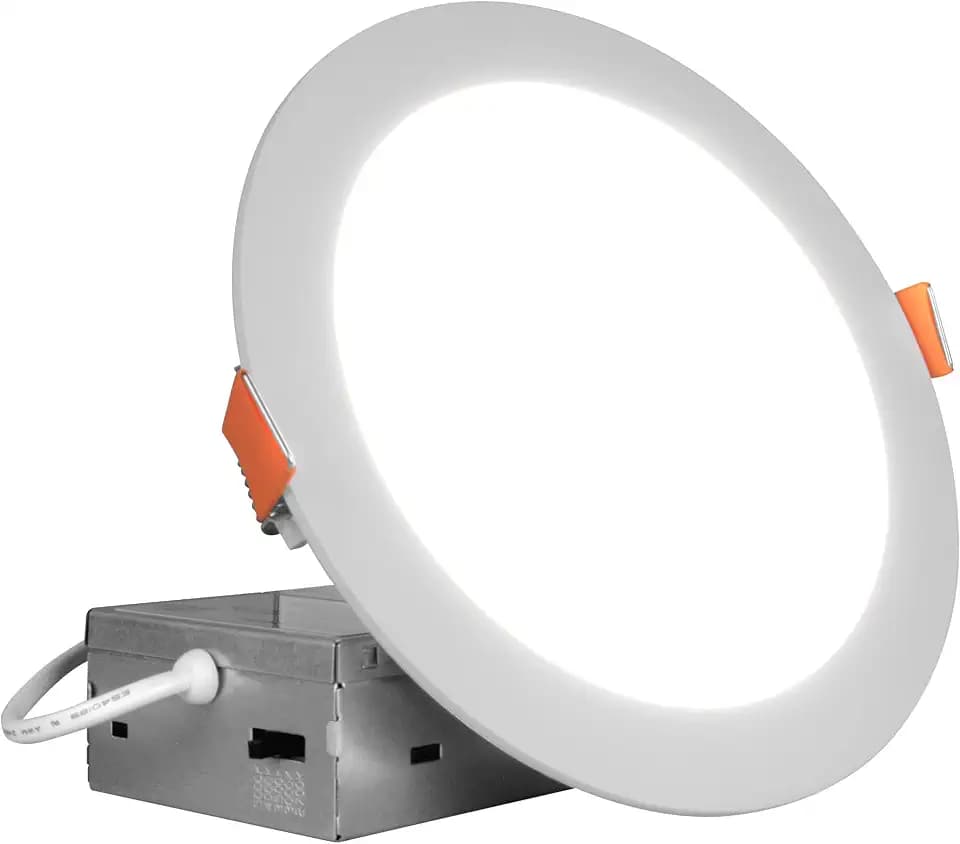 NICOR Lighting Recessed Light Fixtures - IXE 6-in Canless LED Downlight - Dimmable LED Ceiling Light with Edge-Lit Technology - White, 12 Packs