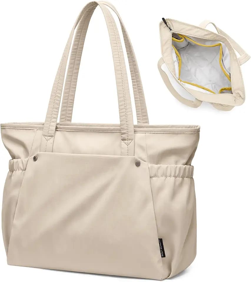 Tote Bag for Women, 14Inch Work Bags with Zipper Computer Laptop Handbag with Compartments for Travel, Daily
