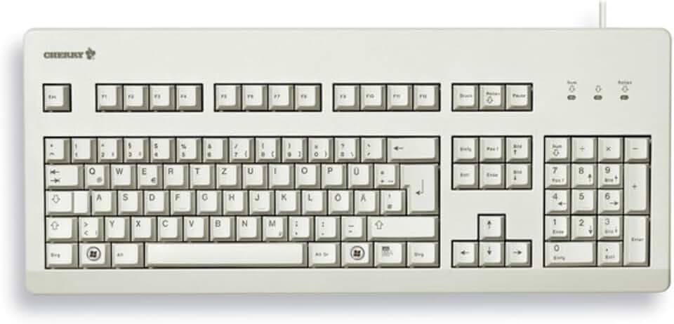 CHERRY G80-3000, Kabelgebundene Mechanische Tastatur, Französisches Layout (AZERTY), USB-Anschluss, Robust, Programmierbare Tasten, MX Black Switches, Hellgrau