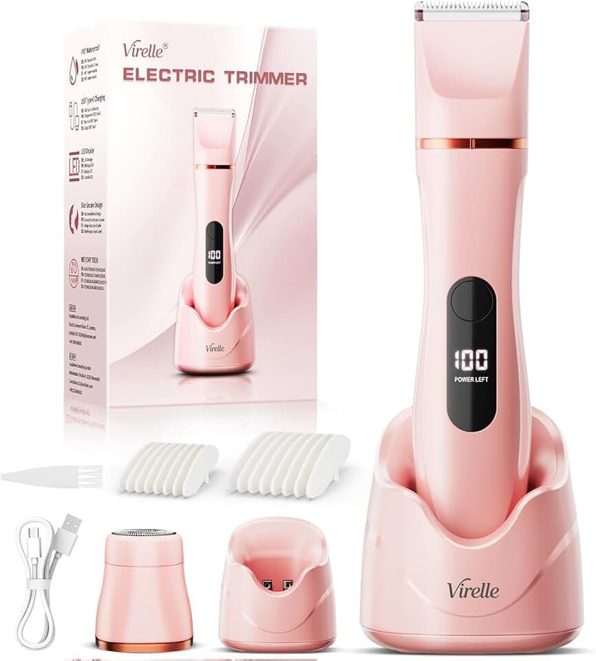 Rasierer Damen Intimbereich Elektrisch, 2 in1 Intimrasierer für Frauen IPX7