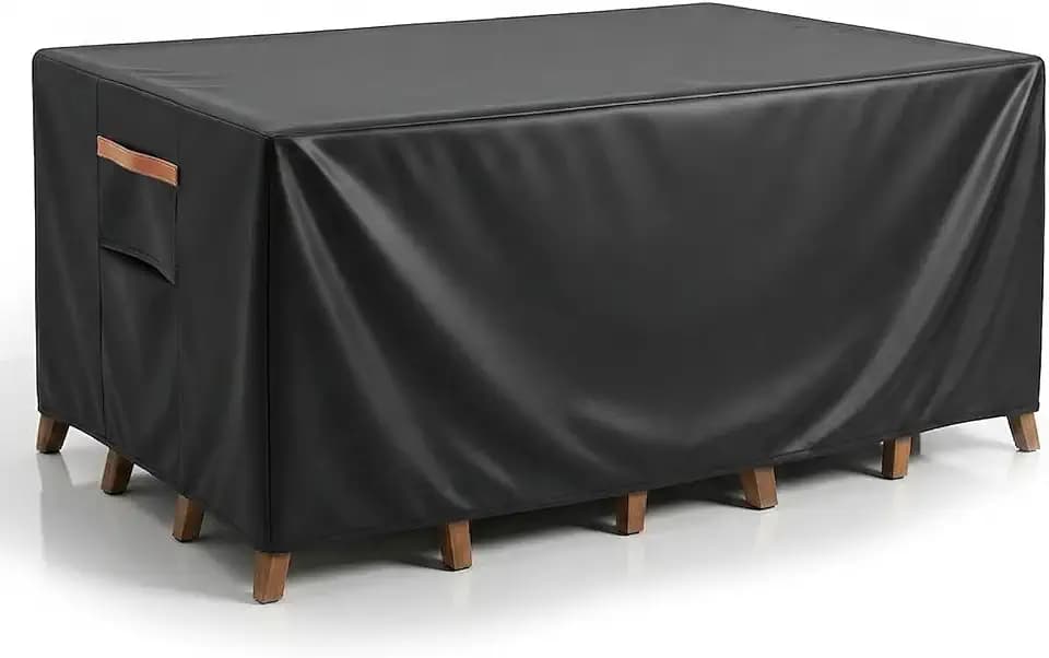 Outdoor Patio Furniture Cover Rectangular, Heavy Duty 600D Waterproof Cover for Table & Chair Set, Windproof, UV Resistant, All-Season Protection for Backyard,Deck & Garden,64" L x 52" W x 28" H,Black