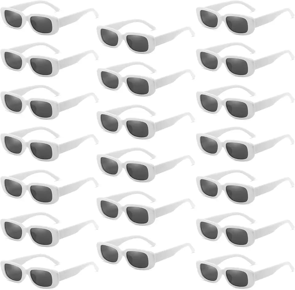 20 Pack Rectangle Sunglasses Bulk for Adult Retro 90s Small Sun Glasses UV400 Protection