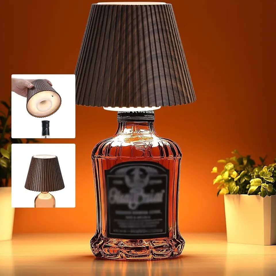 WILIT Wireless Bottle Lamp Shades, Wine Bottle Lights for Liquor Bottles