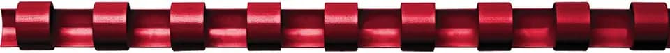 Fellowes Binderücken für Plastikbindung, 10 mm Durchmesser, 21 Ringe, für A4 Dokumente, rot, Packung mit 25 Stück
