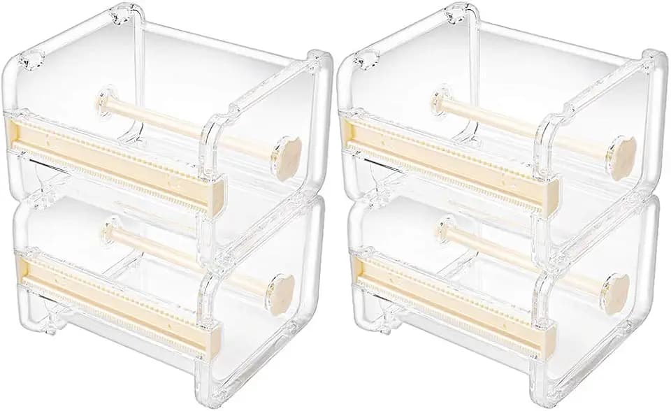 Molshine 4 Stück Washi-Tape-Abroller,Klebebandspender Rollband-Halterung,Organizer,Abdeckband,Tischband,Heimwerker-Klebeband,Klebeband-Halterung (Beige)