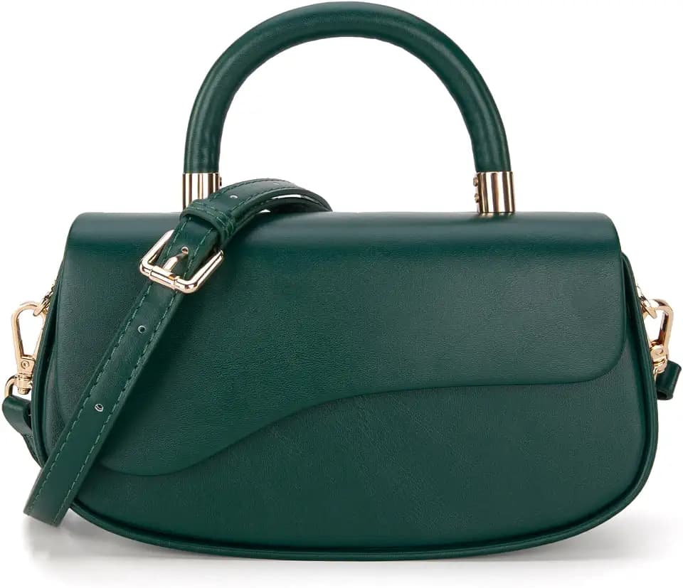 Milan Chiva Crossbody Bag for Women, Small Purse, Elegant Mini Structured Handbag with Top Handle and Detachable Strap