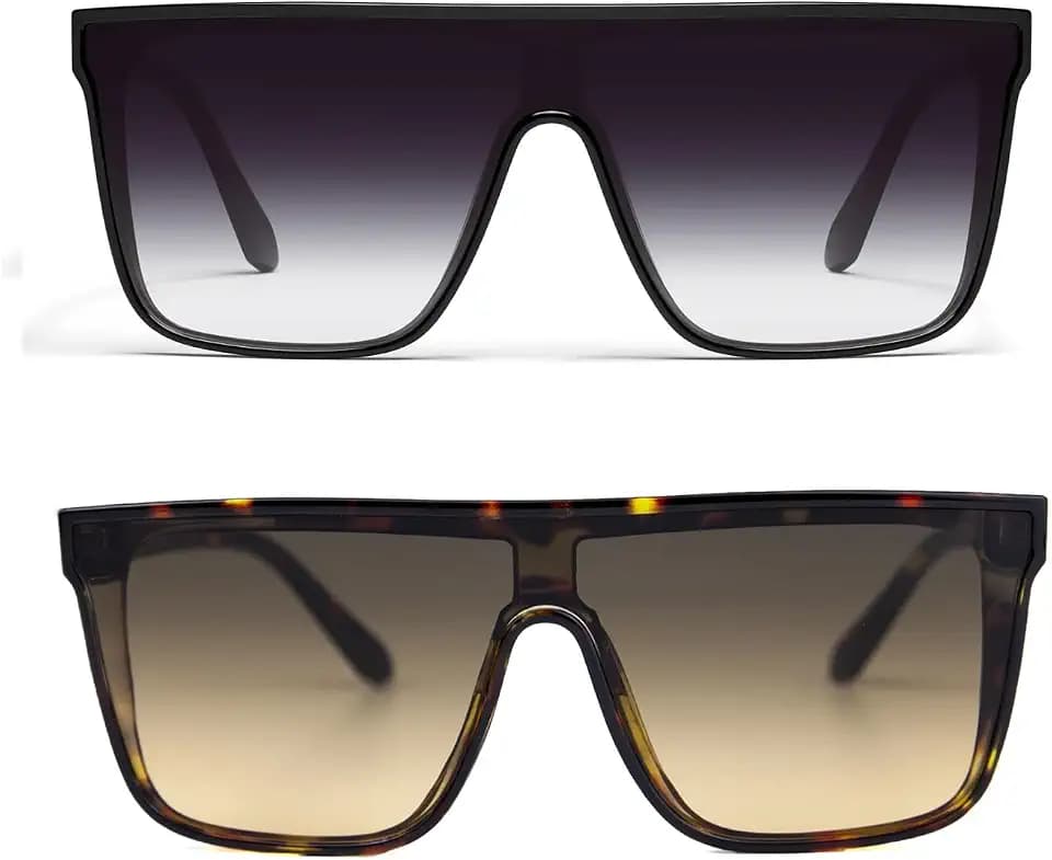 Luxury Square Sunglasses for Women Men Unisex Lightweight Trendy Flat Top Sun Glasses Shades