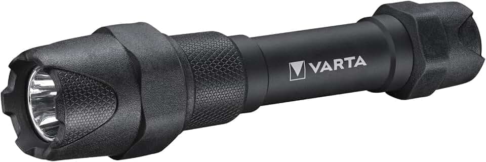 VARTA Taschenlampe LED, Indestructible F20 Pro 6 Watt, IP67, IK08 | robuste Taschenleuchte, 2 Leuchtstufen, inkl. 2x AA Batterien, stoßfest und zuverlässig, für den täglichen Einsatz
