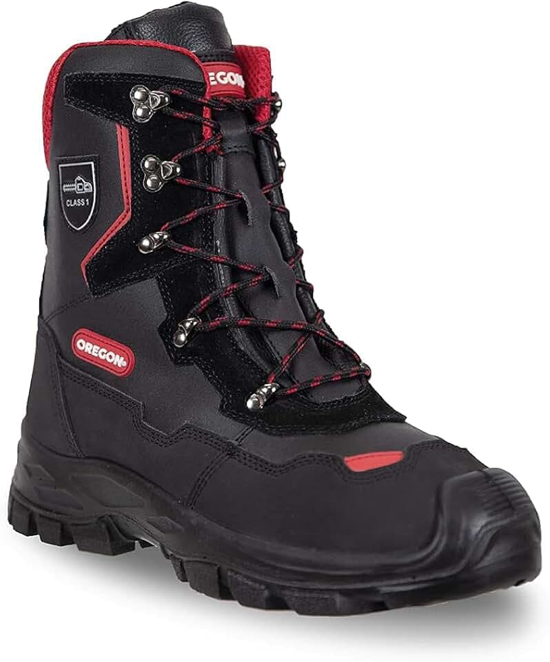 Oregon Yukon Klasse 1 Kettensägen-Schnittschutzstiefel aus Leder, Größe 44