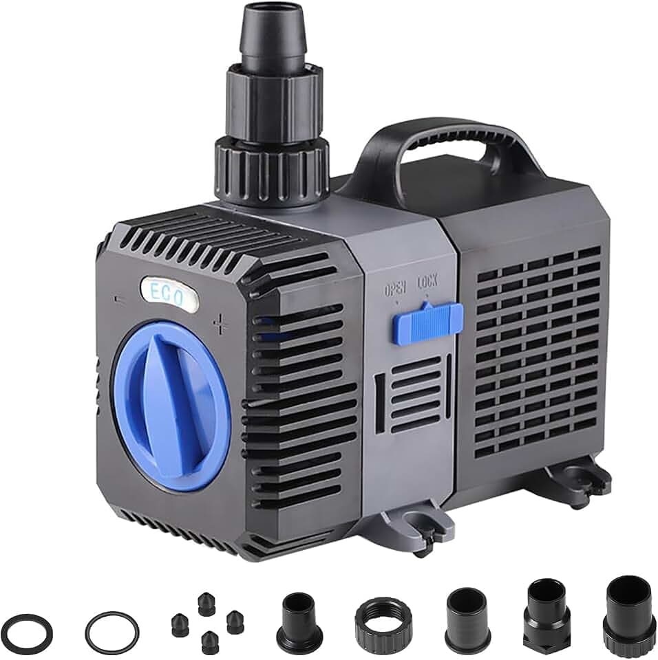 EXLECO Außen Eco Teichpumpe Filterpumpe 3000L/H 10W Energiespar Wasserpumpe