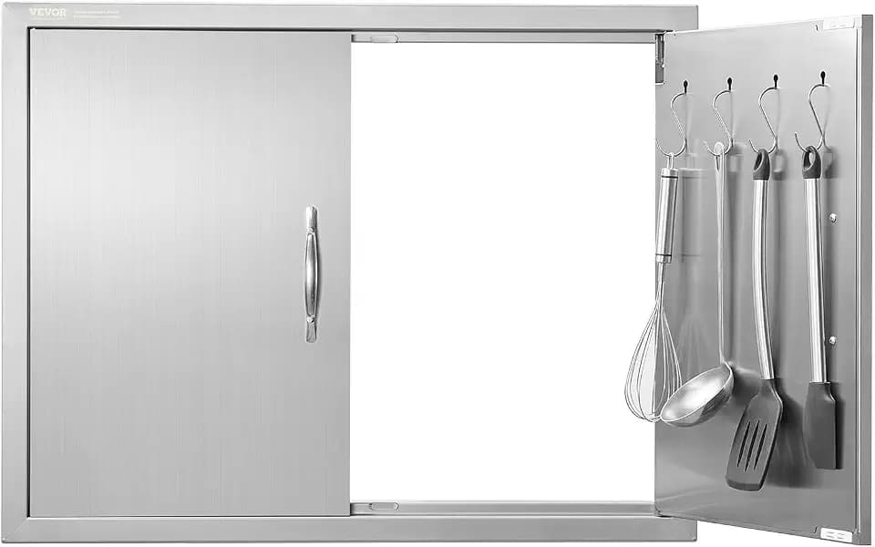 VEVOR Outdoor Kitchen Doors 31W x 24H Inch 304 Stainless Steel Double Doors