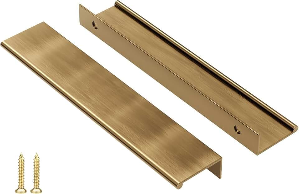 Peaha 20 Pack Kitchen Cabinet Handles 6-5/16" Champagne Bronze Finger Pulls