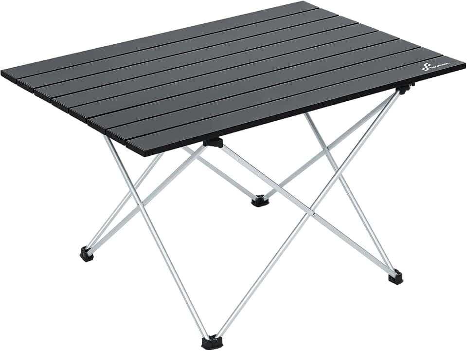 Sportneer Campingtisch, Klapptisch Camping, Aluminium Camping Tisch Leichte mit Tasche, Leicht zu tragen, klappbar Tisch Präfekt für Picknick Kochen Garten Wandern Reisen, Ohne Abnehmbares Netz