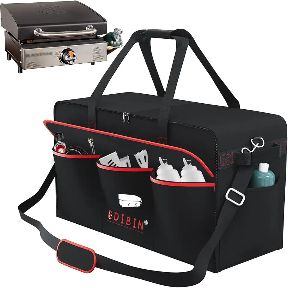 17 Inch Griddle Carry Bag for Blackstone 1814 17 inch Tabletop Griddle with Hood Lid,Exclusively Fits for Blackstone 17" Tabletop Grill with hood,600D Polyester Heavy Duty,Water-Resistant