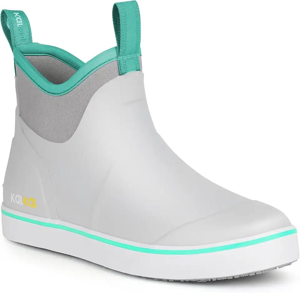 Kalkal Women's Deck Boots, Seafoam-Trim Collection Waterproof Ankle Boots