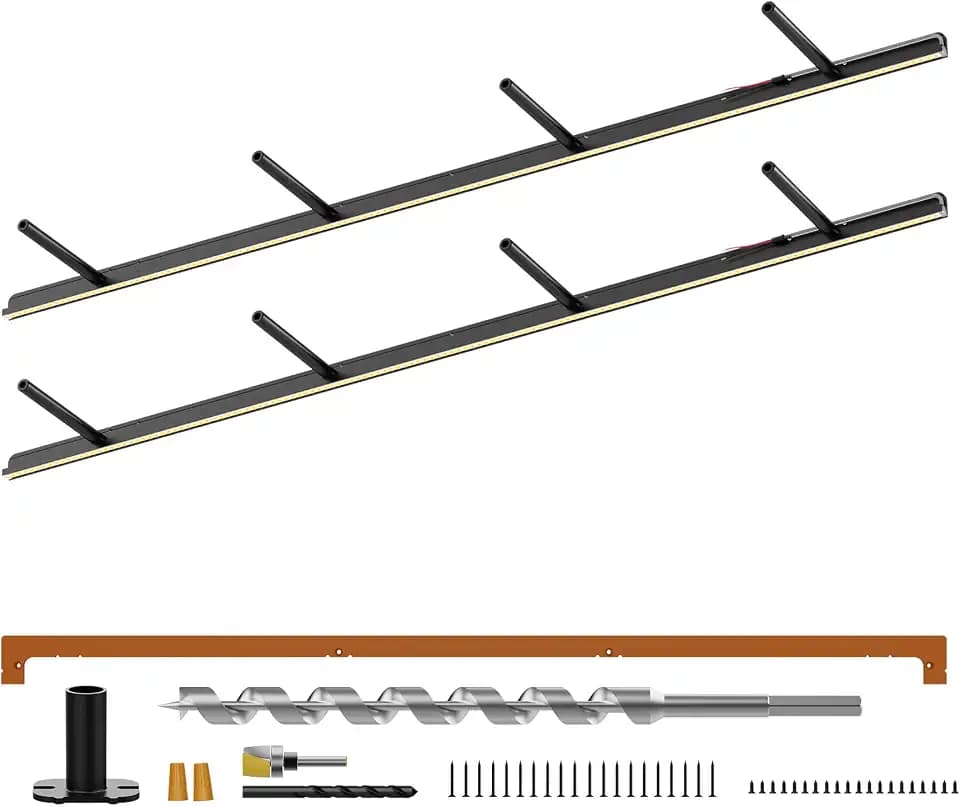 2pcs LED Floating Shelf Bracket with Lights, Hidden Floating Shelf Hardware with Integrated Lighting, Create Warm 2700K Lighted Wall Shelf, Heavy Duty Fireplace Mantel Brackets,150lbs (46x8x1.2)
