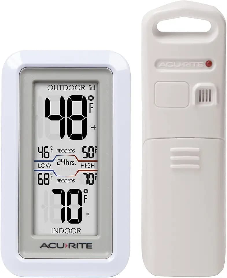 AcuRite (02049) Digital Thermometer with Indoor/Outdoor Temperature, White