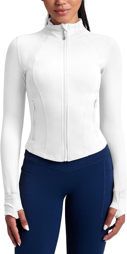 QUEENIEKE ButterNatural Laufjacken für Damen – Sportliche Workout-Jacken mit Reißverschluss, schmale Passform, Trainingsjacke mit Netzeinsatz