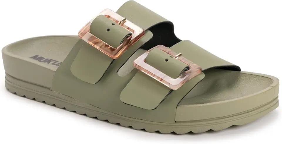 MUK LUKS Women's Grand Cayman Sandal, Light Olive, 9