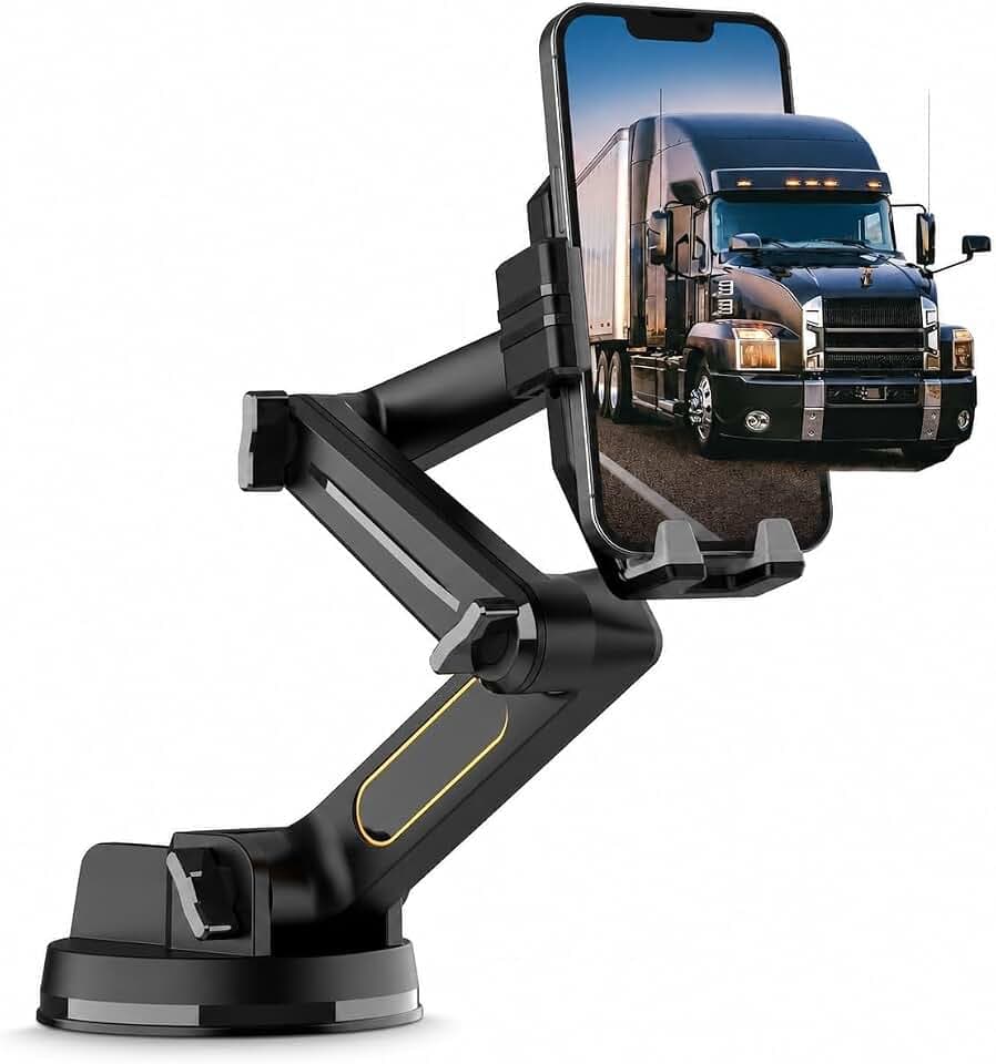 Elprico LKW-Telefonhalterung, Auto-Telefonhalterung, Armaturenbrett-Windschutzscheibe, Robuste Telefonhalterung, 16,9 Zoll Langer Arm, Super-Saugnapf, Kompatibel mit Pickup-Trucks,