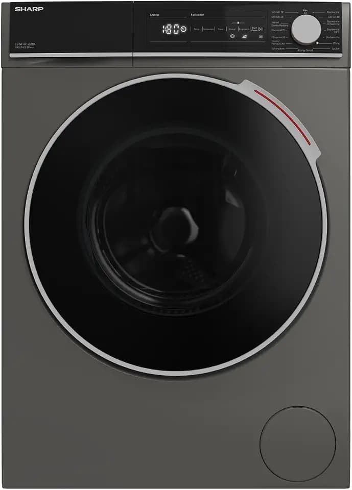 Sharp ES-NFH914CADA-DE Waschmaschine Frontlader / 9 kg/A (A bis G) / 1400 U/min/Adanced Inverter Motor / 15 Programme/Dampffunktion/AquaStop/Espresso Gray