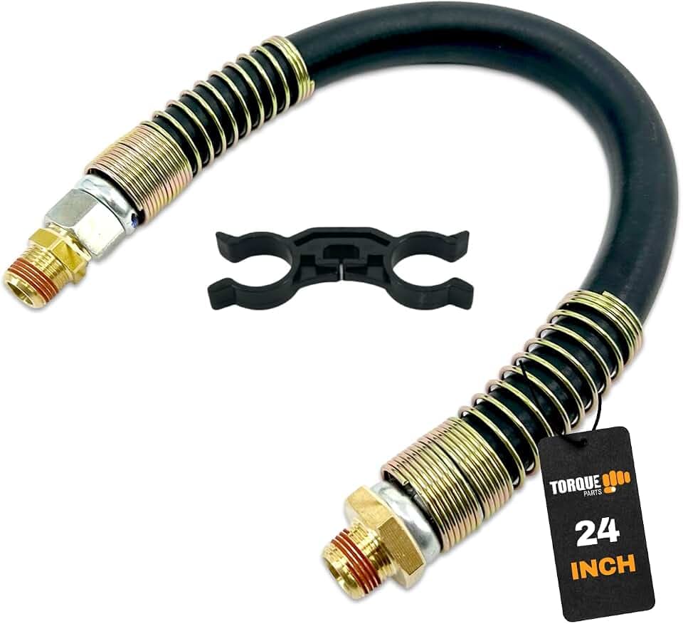 Torque 24" Air Brake Chamber Hose 1/2" x 3/8" NPT Swivel With Separator