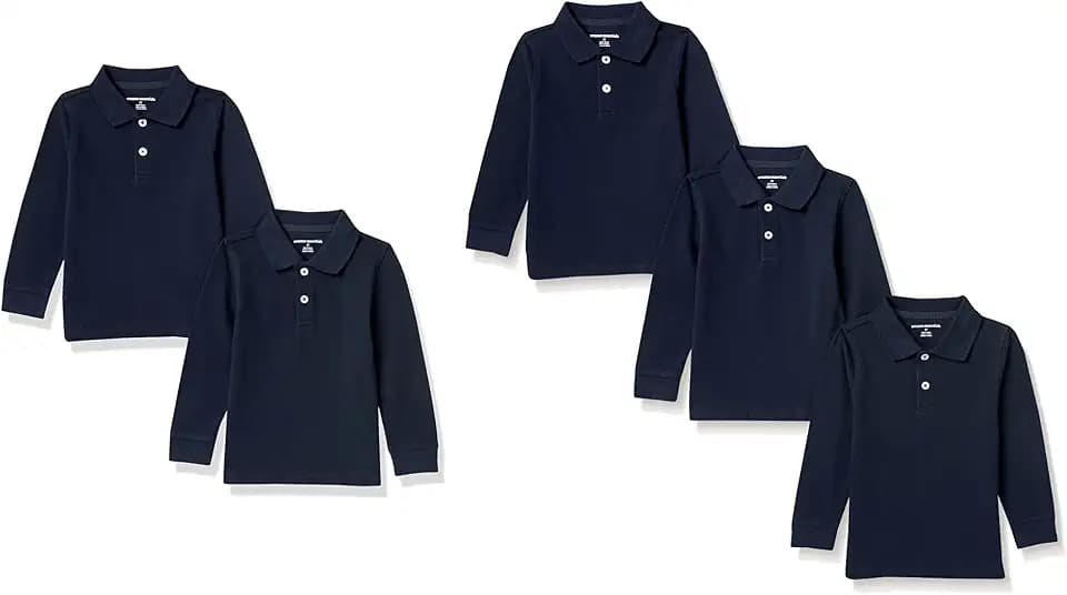 Amazon Essentials Jungen Langärmelige Piqué-Poloshirts