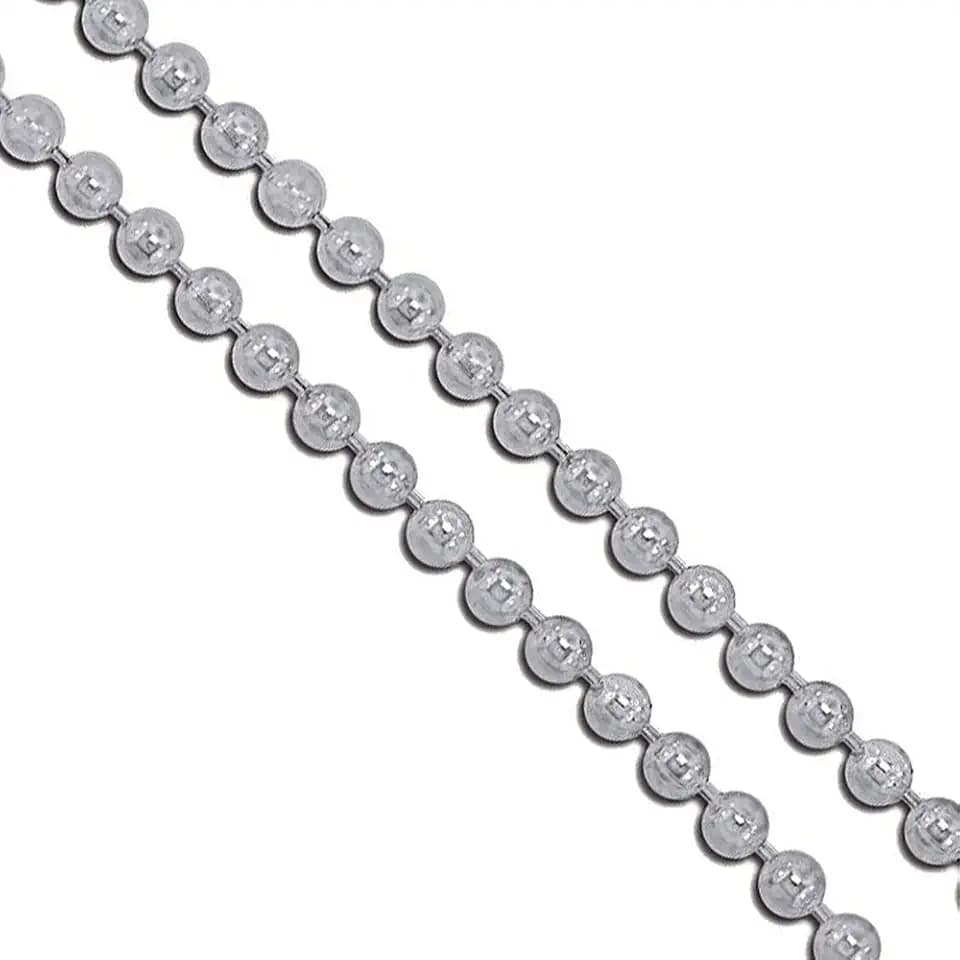 Stainless Steel Military Ball Bead Chain 2mm 3mm 4mm 6mm Dog Tag Link Pallini Necklace