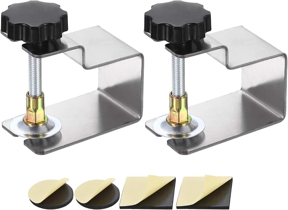 HARFINGTON 2 Pcs Stainless Steel C Clamps 2.4" Dia 3-in-1 Tiger Clamp