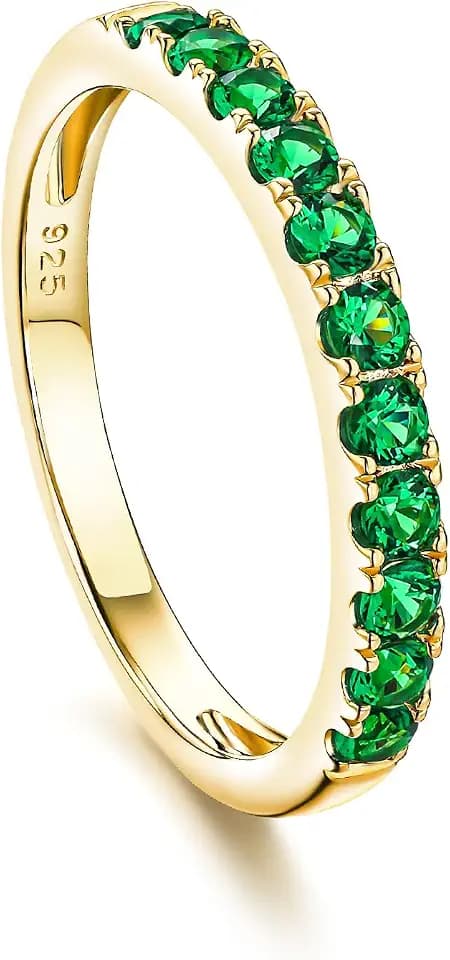 Created Ruby/Sapphire/Emerald/Aquamarine Stackable Rings for Women