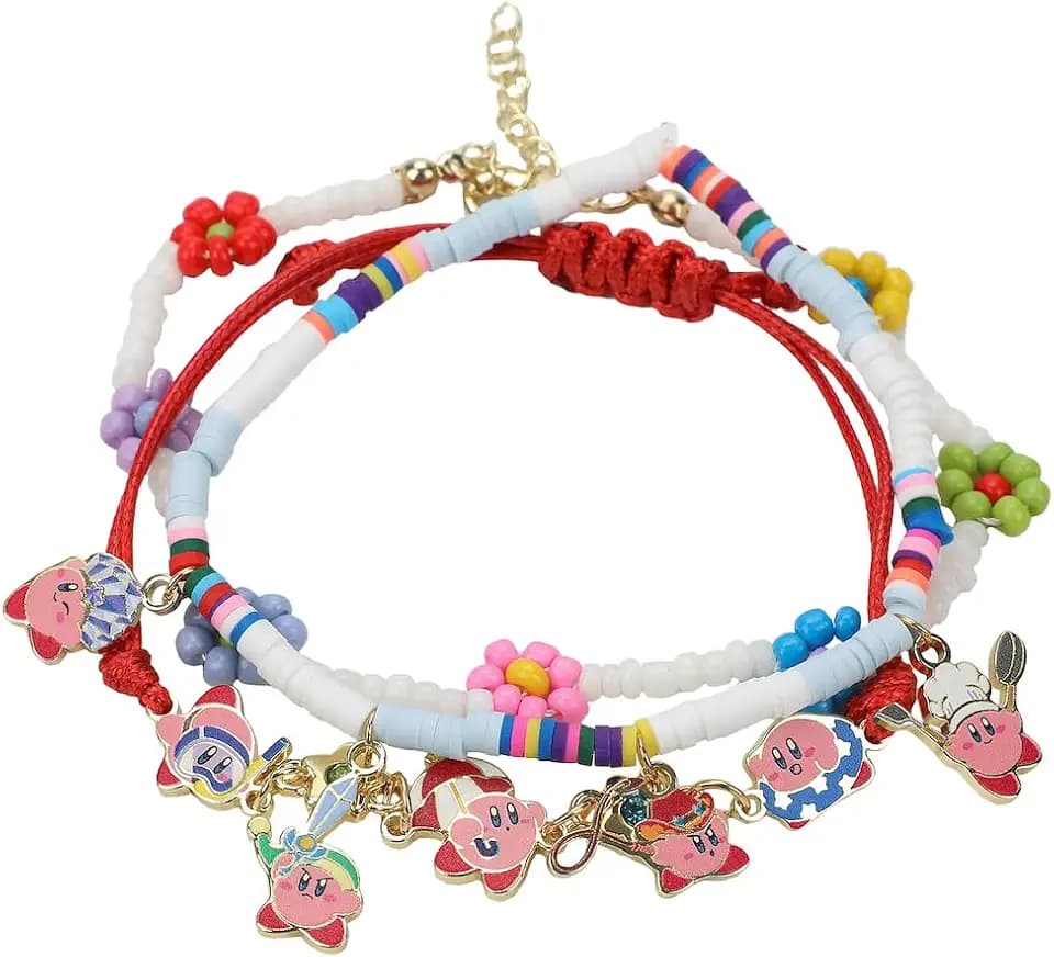 Bioworld Kirby Copy Abilities 3-Pack Multi-Charmed Bracelet