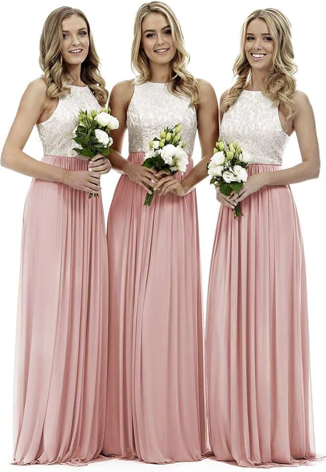 Langes Spitzen-Abschlussball-Brautjungfernkleid
